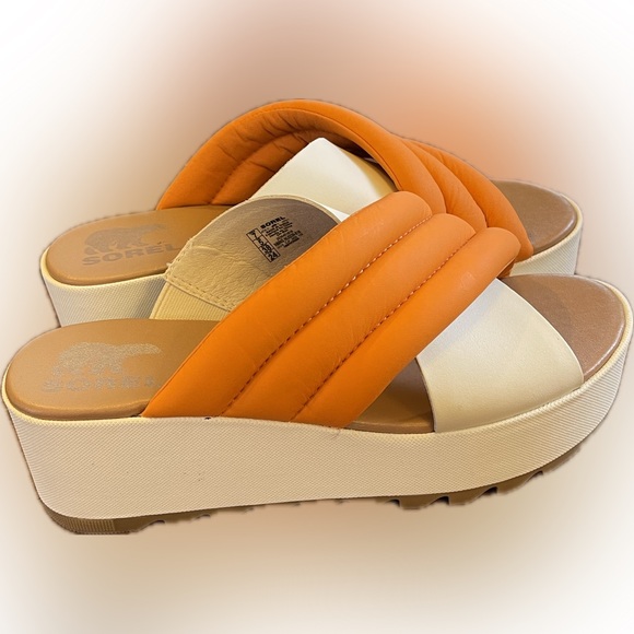 Sorel Cameron Puff Leather Wedge Slide Sandals Womens Size 7 - Picture 4 of 8